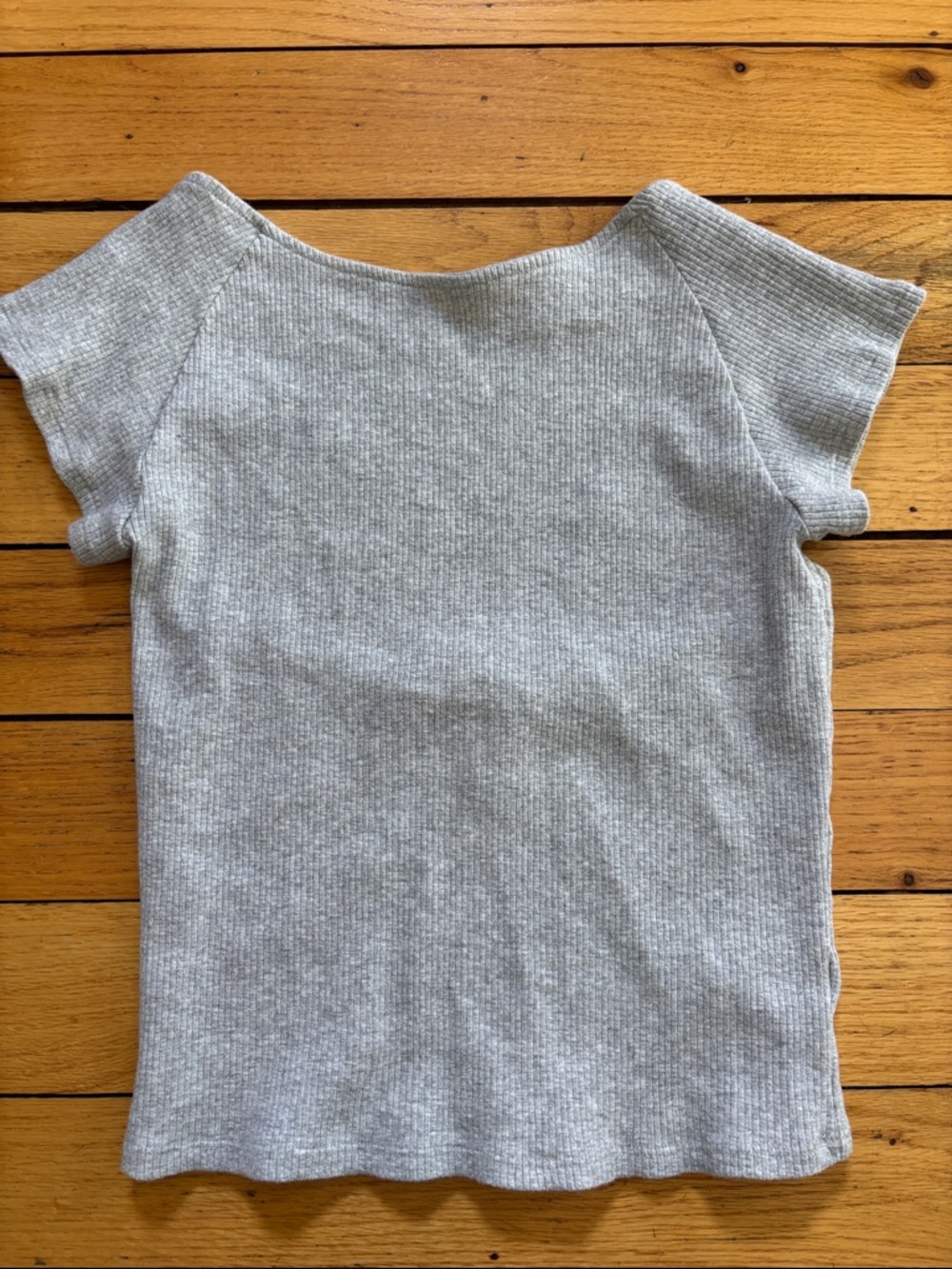 aerie Heather Gray Short Sleeve Ribbed Tee